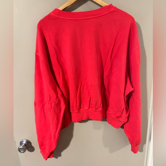 Old Navy cropped crew neck red sweatshirt, XLT - Picture 2 of 7